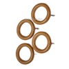 Natural Wood 45mm Wooden Curtain Pole Rings with Screw Eye