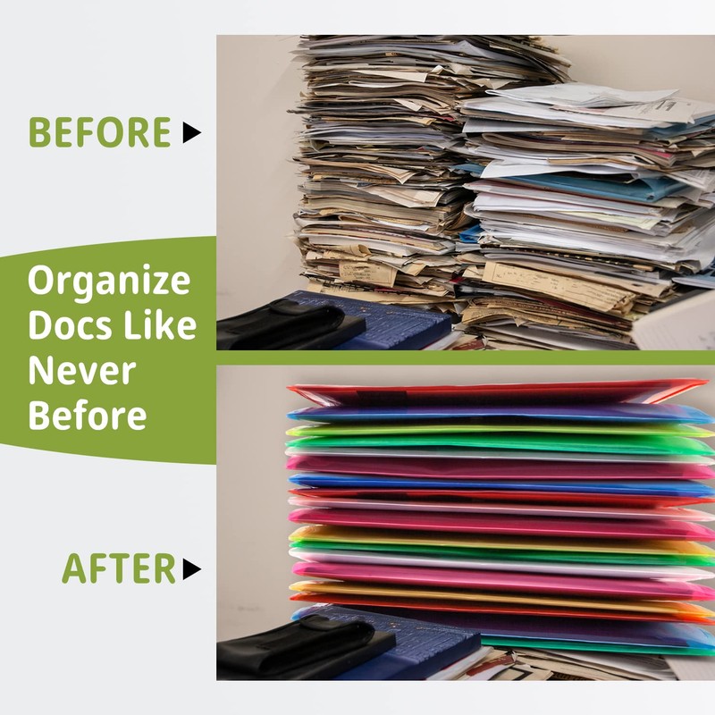 Plastic Wallets, 30 Pack A4 File Folders for Document Paperwork