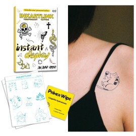 INKARTLINK:GO,No water needed,Semi-permanent tattoos,adult,fake tattoos,2 Sheets medium size,Waterproof,Realistic,Lasts 2 weeks，Gift,Party,Pool,Selfie(Cat Life & Duck Love)
