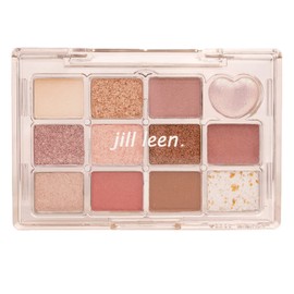 jill leen Shining 12-Color Mini Eyeshadow Palette HT02 Eyeshadow, Fine Glitter, High Pigmentation, High Adhesion, Compact