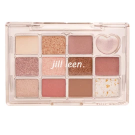 jill leen Shining 12-Color Mini Eyeshadow Palette HT02 Eyeshadow, Fine Glitter, High Pigmentation, High Adhesion, Compact