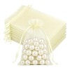 100pcs Beige Bolsas Lote De Bolsa Regalo De Organza 10*15cm