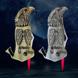 2(Pcs) Metal Cool Eagle's Head Lighter,Refillable and Adjustable, Fun Windproof Jet Flame Torch Lighters,Birthday, Butane,Candles Lighters,Gifts for Men and Girl (No Methane Gas)