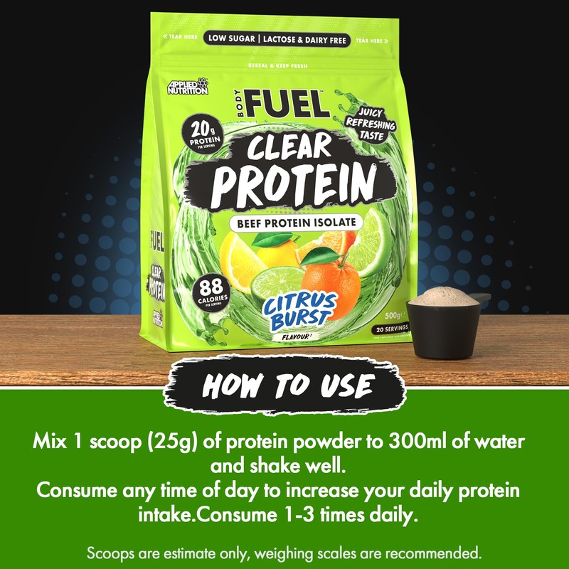 BodyFuel Clear Protein - Beef Protein Isolate - Clear &