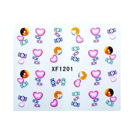 Heart Arrow of Love Lips Bear Valentine Day Water Transfer Nail Sticker Xf1201 Nail Wraps Art Stickers Manicure Supplies for Women for Home Nails Full Long Lasting Easy Apply and Remove