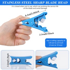 PEOVLVN 3 Pcs Tube Cutter, Plastic Tubing Cutting Tool Pex Hose Cutter for Nylon PVC PU Tubes and Hose Cut up to 3/4 Inch OD (Blue)