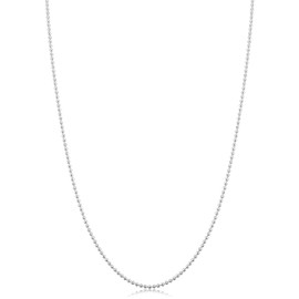 ARGENTO REALE 925 Sterling Silver Necklace 1.5MM-5MM Bead Ball Link Chain Necklace, Dog Tag Army Chain for Pendants, Pallini, Gift, silver chain, Solid Silver, 16-30 Inch made in italy