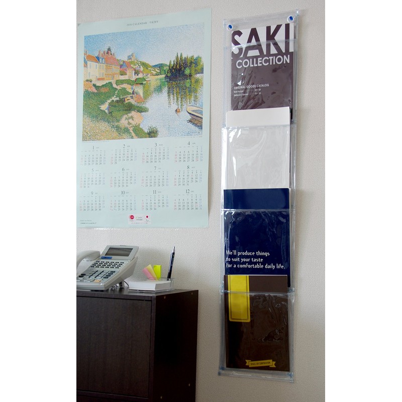 Saki Wall Pocket Clear Size: 9.8 x 46.5 inches (25