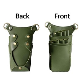 Professional Hairdressing Scissors Holster PU Leather Barber Tool Waist Bag with Shoulder Strap Multi-Functional Hair Stylist Pouch for Salon and Pet Grooming