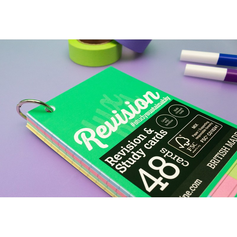 Luxpad Revision 3x5" Ringbound Flash Cards - Lined (48 Cards)