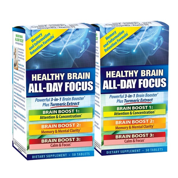 Applied Nutrition Healthy Brain All-Day Focus, 50-Count (Pack of 2)
