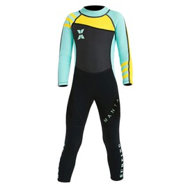 DIVE & SAIL Kids Long Sleeve Full Suit Wetsuit Thermal Warm One Piece Swimsuit Surfing Diving Suit Swimwear Green XL
