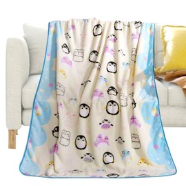 OVYALCJ Children's Blanket Penguin, Kids Animal Blankets, Blanket for Toddler Sofa Bed, Cute Penguins Decor Blanket Throw Blankets Cozy milk velvet Blanket, Gifts for Penguin Lovers