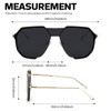 SODQW Retro Oversized Aviator Sunglasses for Women Men Square Double