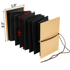 Hacaroa 4 Pack 6 x 8 Inch Accordion Scrapbook, Hardcover Kraft Paper Photo Albums with DIY Accessories, Stretchable Folding Memory Book for Wedding, Graduation, Valentine's Day, Black Pages