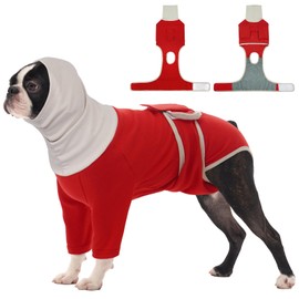 FUAMEY Surgery Suit for Dogs Male Female, Puppy Cone Alternative Anti Licking Body Suit Post Surgery, Surgical Onesie Male Neuter, After Spayed Dog Recovery Suit, Chihuahua (Red, XS)