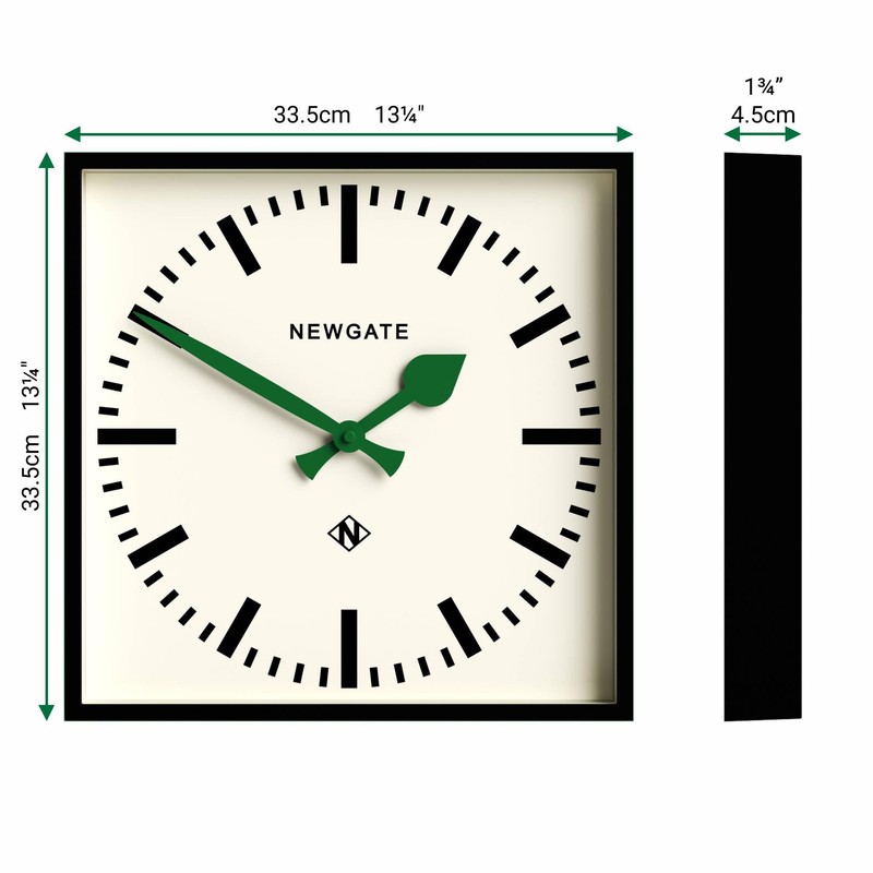NEWGATE® Number Five Wall Clock | Square Retro Inspired Modern