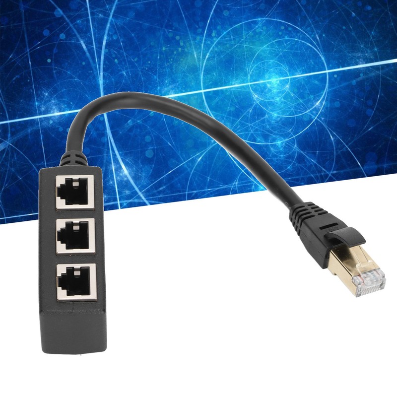 RJ45 Ethernet Adapter Cable Extension 1 to 3 Port Excellent