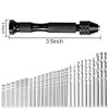 60 Pieces Pin Vises Hand Drill Bits Micro Mini Twist