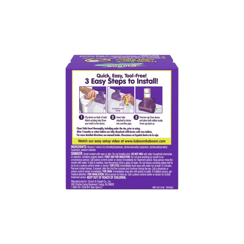 Church And Dwight 35113 "kaboom" Scrub Free Toilet Cleaning System