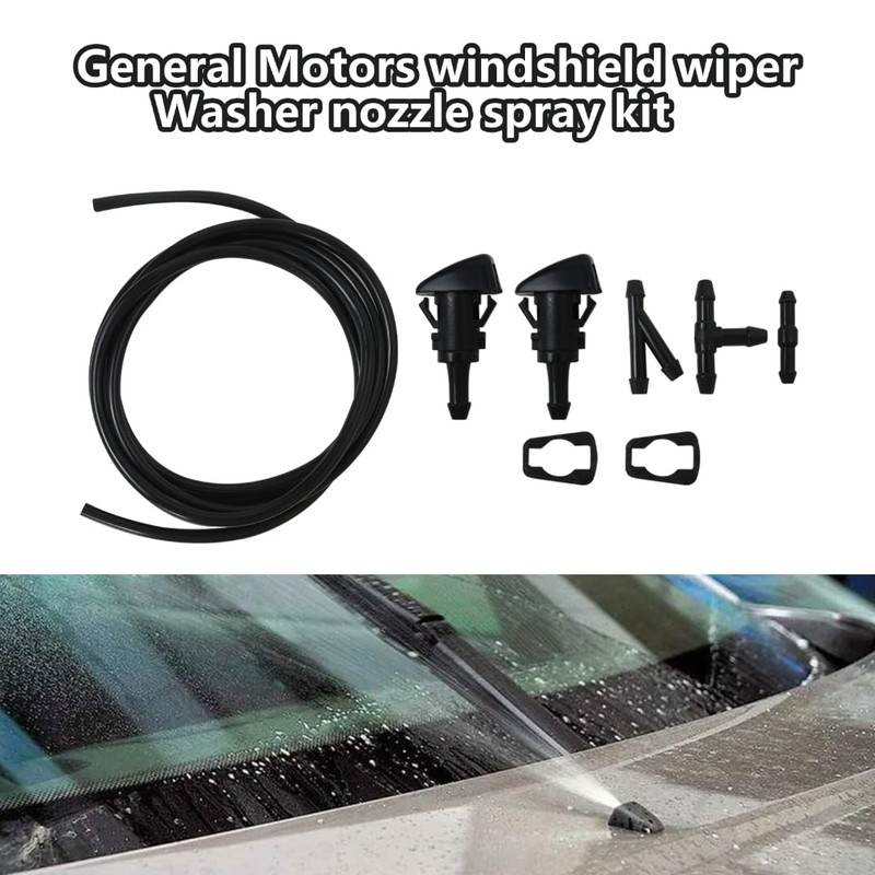 Car Windshield Washer Squirter Nozzle Spray Jet Kit Fluid Hose