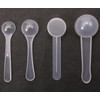 ONLYKXY 4pcs Clear Long Handle Plastic Measuring Spoons Coffee Protein