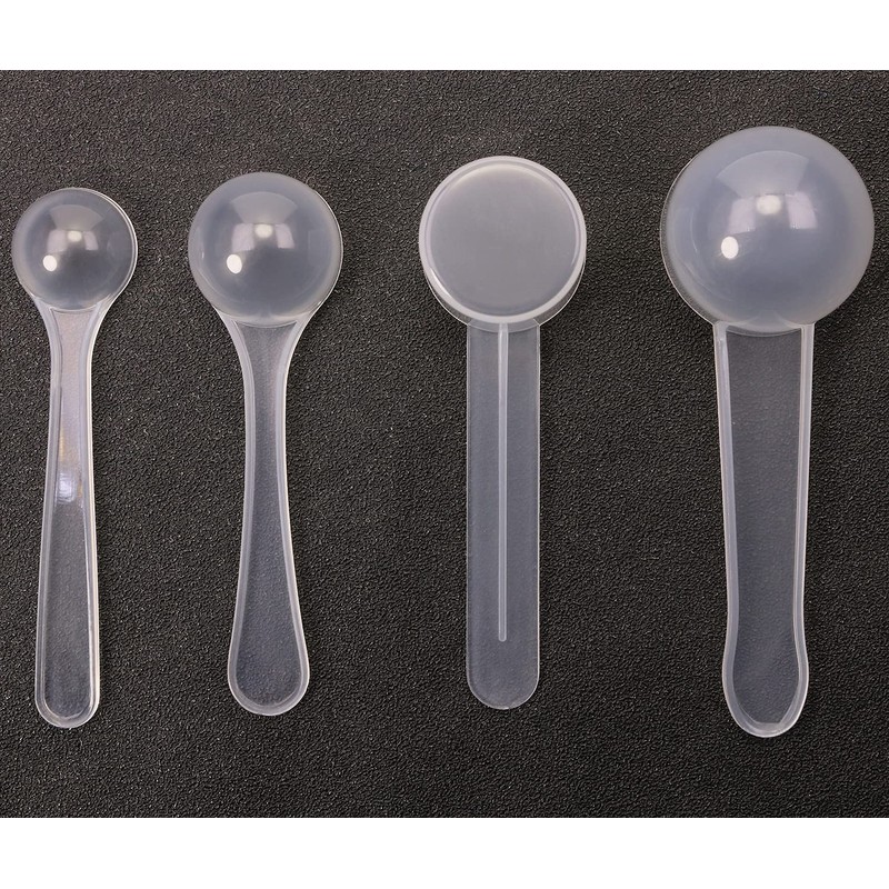 ONLYKXY 4pcs Clear Long Handle Plastic Measuring Spoons Coffee Protein