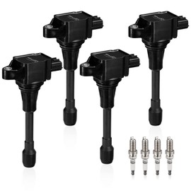 BDFHYK Ignition Coil Pack and Iridium Spark Plugs Compatible with 2007-2019 Nissan Altima Versa Sentra Rogue Cube NV200 UF549 9029, Sets of 4