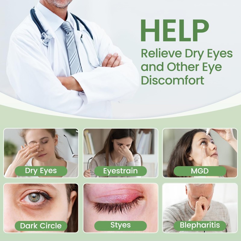 Aroma Season Vibrating Heated Eye Mask for Dry Eyes, 3000mAh