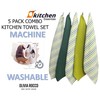 Olivia Rocco 5 Pack Striped Kitchen Tea Towels Cotton Super