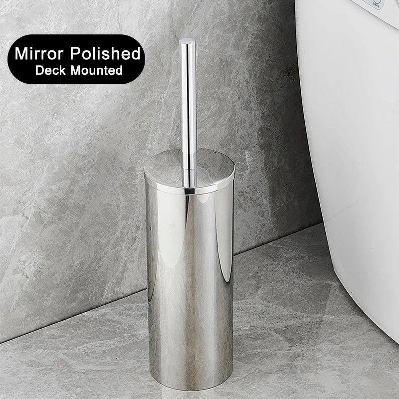 FALANGSHI FR07 Stainless Steel Toilet Brush and Holder Set, Brushed