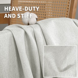 BGment Linen Textured 100% Blackout Curtains for Bedroom, Grommet Double Layers Thermal Insulation Room Darkening Curtains with Liner for Living Room, 2 Panels, 52 x 84 Inches, Silver Grey