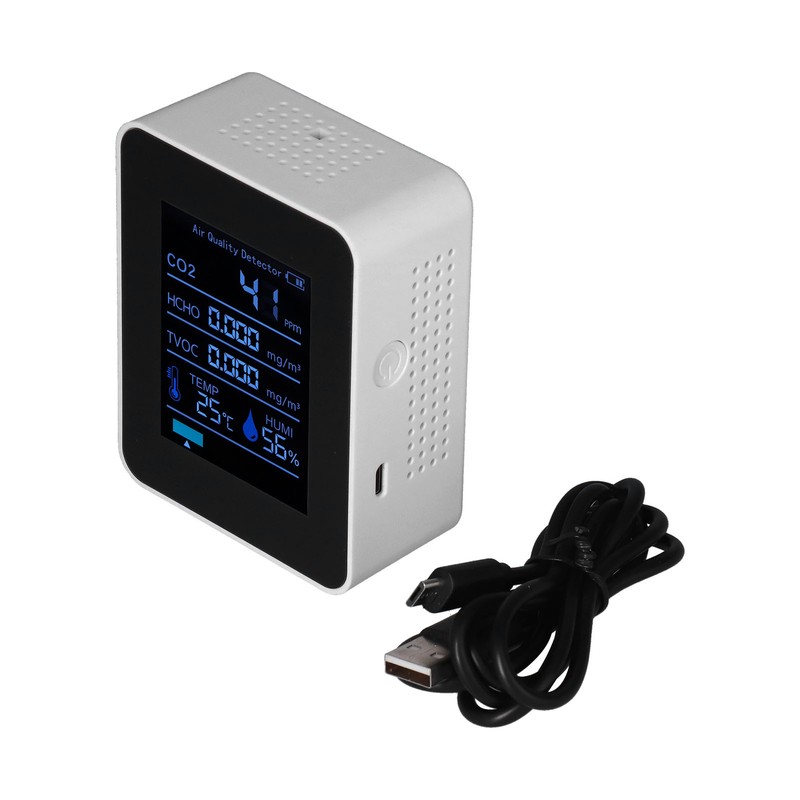 Digital Air Quality Monitor 3.7V Portable Carbon Dioxide Detector Temperature