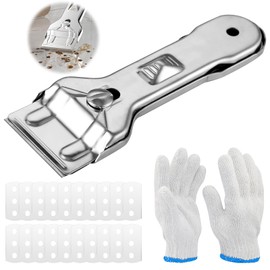 HENGBIRD Ceramic Hob Scraper with 20 Replacement Blades, Glass Scraper, Ceramic Hob Scraper, No Scratches, Hob Scraper, Ceramic Hob Scraper for Kitchen and Household