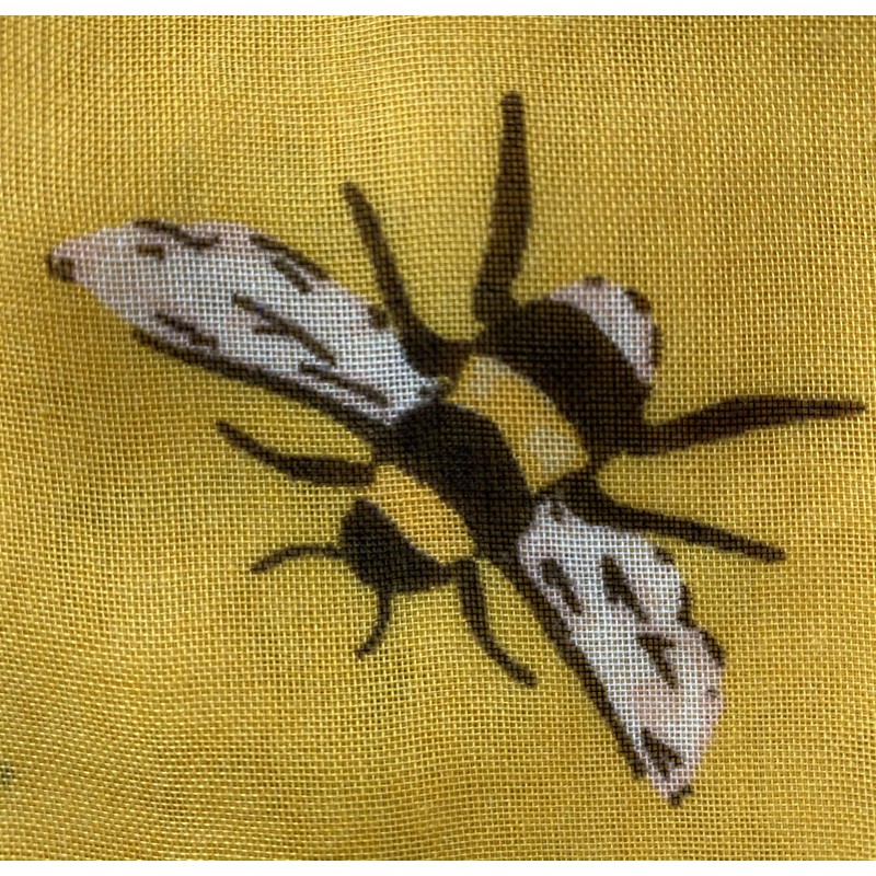 LilyRosa® Bee Scarf Bumble Bees Pattern Design Print Grey Navy