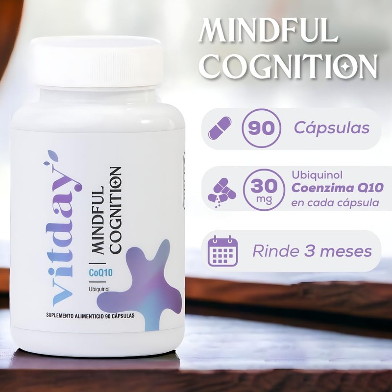 Vitday CoQ10 Ubiquinol con 90 cápsulas Coenzima Q10 30 mg