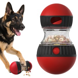 Interactive Dog Puzzle Toy, Mental Stimulation Rolling Treat Dispenser Ball & Slow Feeder Bowl Combo Set, Keeps Your Beloved Dog Focused and Busy, Large Adjustable Treat Dispenser