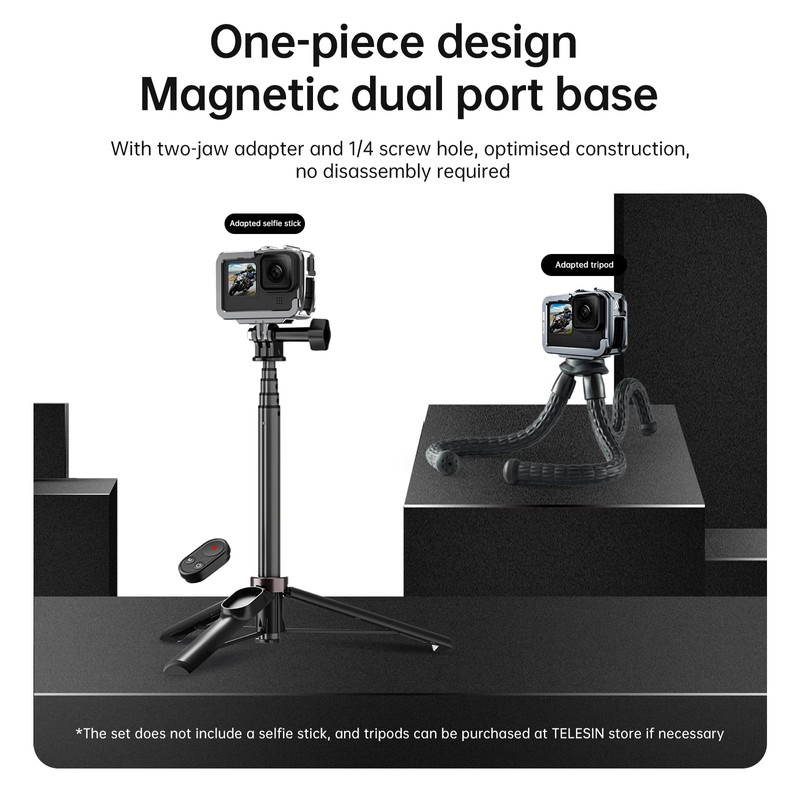 TELESIN Aluminum Cage Protective Case Frame Housing for Go Pro