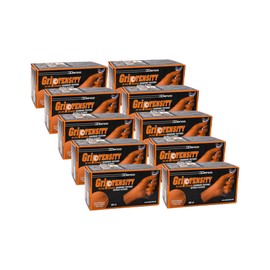 DENCO DISTRIBUTING, INC. Griptensity Orange Diamond Texture Nitrile Gloves - 8MIL - Industrial Applications - Hi-Vis - 1000 Per Case (Large)