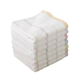 Kosugizen Senshu Towel Face Towel, Weekly Border, 13.4 x 31.5 inches (34 x 80 cm), 7 Colors Set