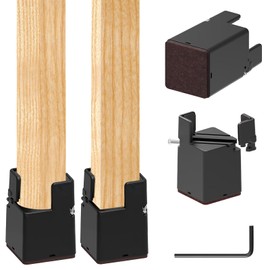 SciFiVisi Pack of 4 Furniture Risers, 5 cm, Adjustable Bed Raisers with Screw Clamp, Heavy Duty Chair Risers, Furniture Raisers for 22-42 mm Wide Square & Round Chair Leg (5 cm, Black)