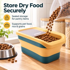 Collapsible Airtight Food Storage Container – Sealed Lid for Pet Food, Rice & Grains