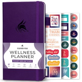Clever Fox Wellness Planner - Weekly & Daily Health and Wellness Log, Food Journal & Meal Planner Diary for Calorie Counting, Notebook for Medical Condition Tracking – Pocket size (Purple)