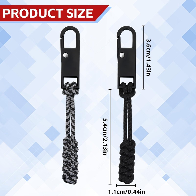 NOVWANG 8-Pack Zipper Pull Replacement Set,Detachable Zipper Pulls