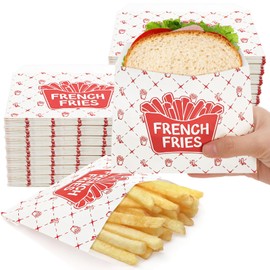 Suwimut 500 Pack French Fry Bags, 5.5 x 5 Inch Grease Resistant Paper Snack Bags for French Fries, Hash Browns, Cookie, Disposable Fries Food Wrappers for Outdoor Entertaining, Party, Carnival
