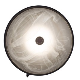 RecPro Trailer 12V LED Ceiling Light | On/Off Operation | Black Base | White Swirl Globe