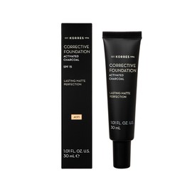 Korres Corrective Foundation SPF15 Corrective Make-up ACF1 with Activated Carbon To Cover Imperfections & Matte Effect, 30ml