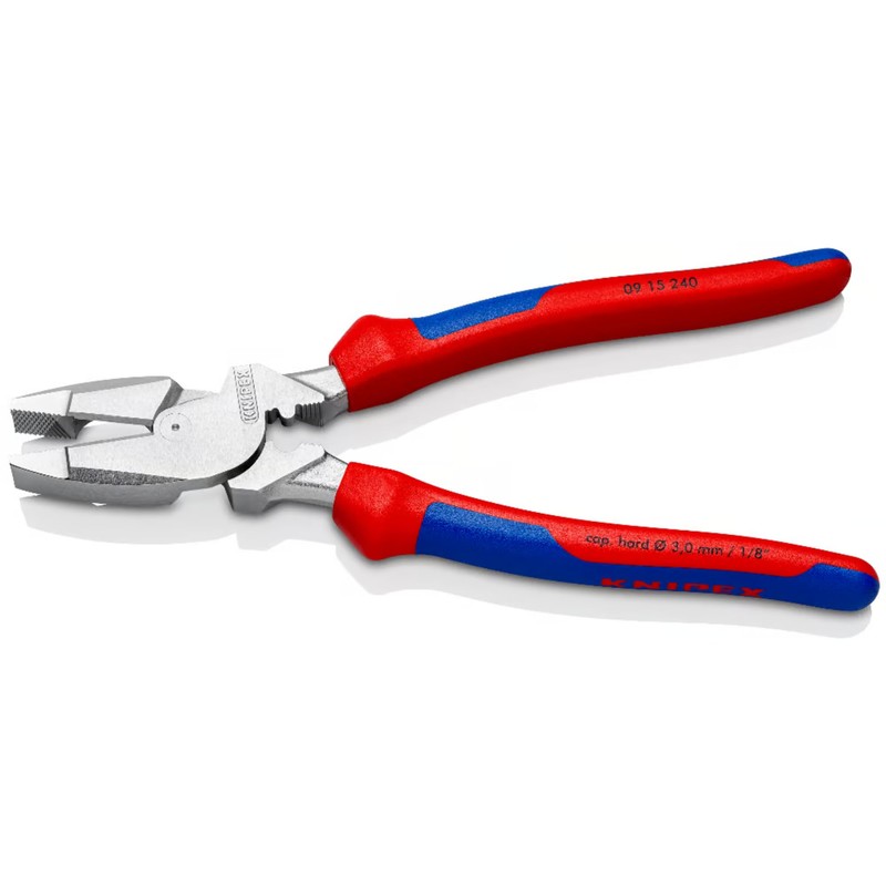 KNIPEX Lineman's Pliers 0915240 Combination Pliers Chrome-Plated with Cable Puller