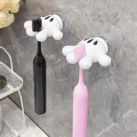2 PCS Toothbrush Holders, Multifunctional Hook Makeup Brush Holder Pen Holder for Desk Waterproof Hanging Key Practical Plug Holder for Bathroom Kitchen Living Room Office