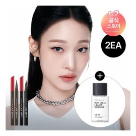 클리오 [Clio] [2EA] Super Proof Pen Liner [Gift] Micro Professional Deep Clean Lip & Eye Remover 31ml